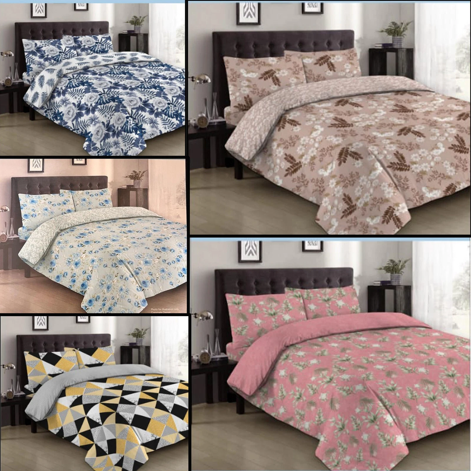 4 Pc Complete Bedding Duvet Quilt Cover Set , Fitt